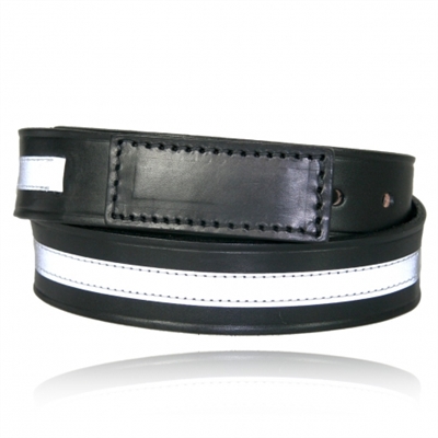 Boston Leather -1-1/2" No Scratch Reflective Leather Belt
