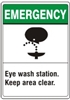 EYE WASH STATION...Emergency Sign 10x14