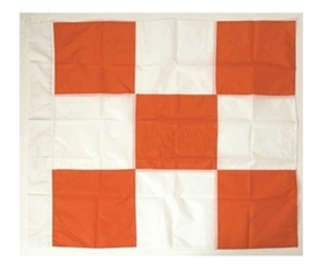 Safety Flag 36 by 36" Airport Flag, Orange & White