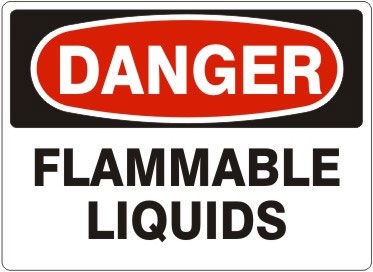 FLAMMABLE LIQUIDS Danger Sign 10x14