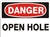 OPEN HOLE Danger Sign 10x14