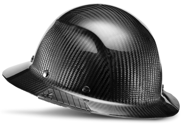 LIFT Safety DAX Carbon Fiber Full Brim Hard Hat - Gloss Black