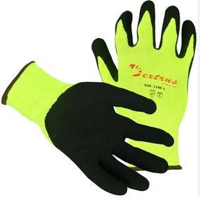 Hi Vis Glove,  Cut Level 1, Nitrile Coated Palm