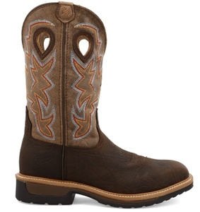 Twisted X, 12" Western Pull On, Taupe / Bomber, Alloy Toe, MLCA001