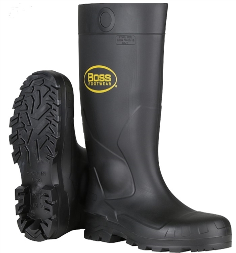 Rubber Boots, Over the Sock, Steel Toe, Black, RBBST