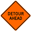 Bone Safety Signs - 48" Mesh Roll-Up "DETOUR Ahead" Sign with Ribs