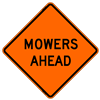 Bone Safety Signs - 48" Mesh Roll-Up "Mowers Ahead" Sign with Ribs