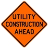 Traffic Signs - 48" Mesh Roll-Up w/ribs "Utility Construction Ahead" Sign SM4848UCAOC