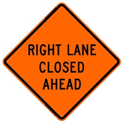 Traffic Signs - 48" Mesh Roll-Up "Right Lane Closed Ahead" Sign with Ribs SM4848W9-3ROC