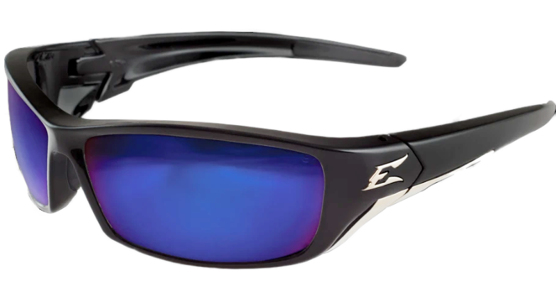 Edge Eyewear-Reclus Safety Glasses Black with Silver Mirror Lens 