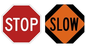Bone Safety - Traffic Paddle, Stop/Slow 84 In Pole